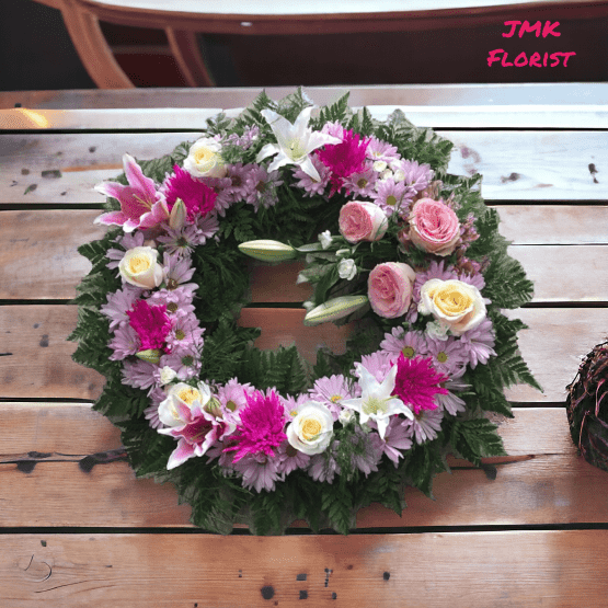 jmk pink wreath