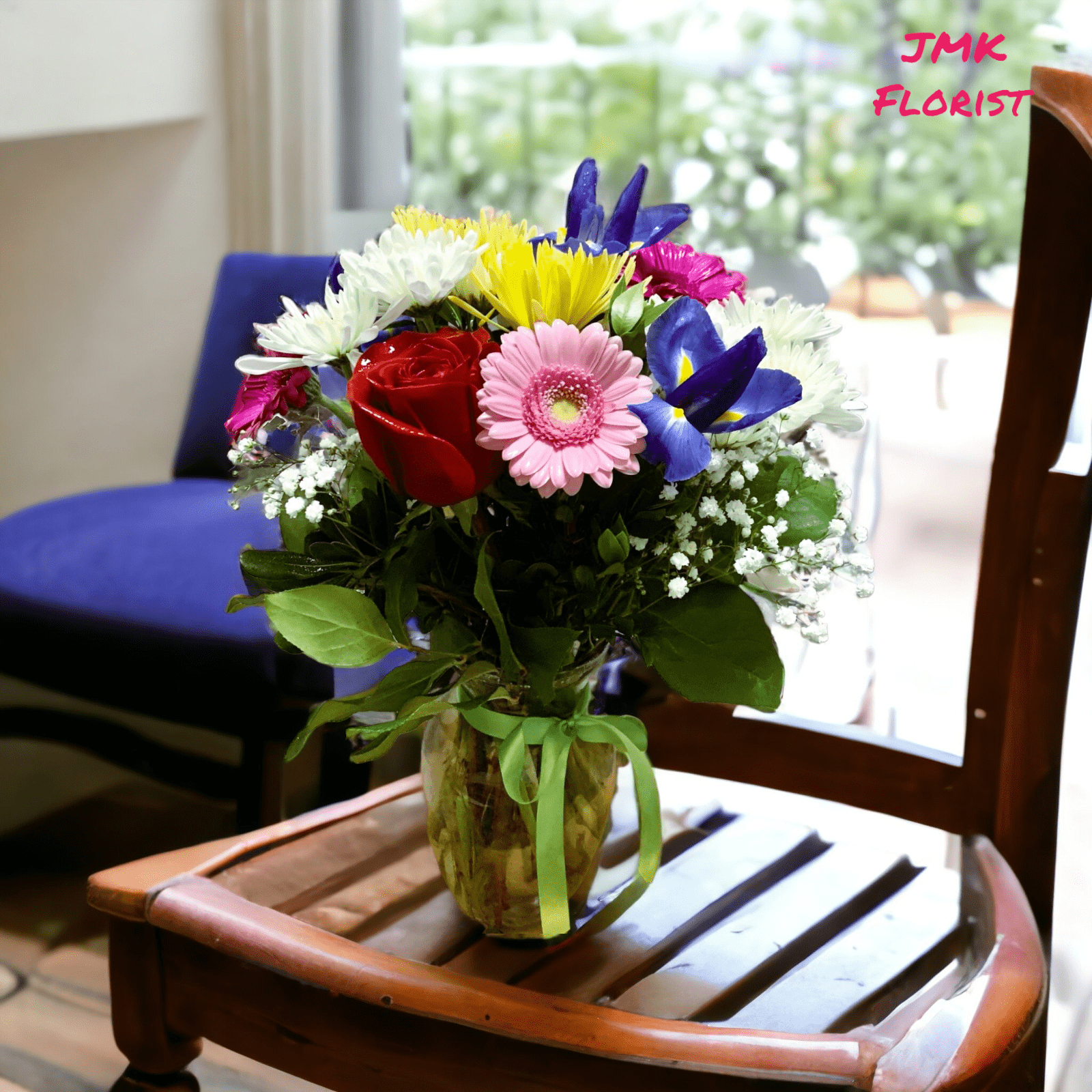 jmk florist iris flowers arrangement